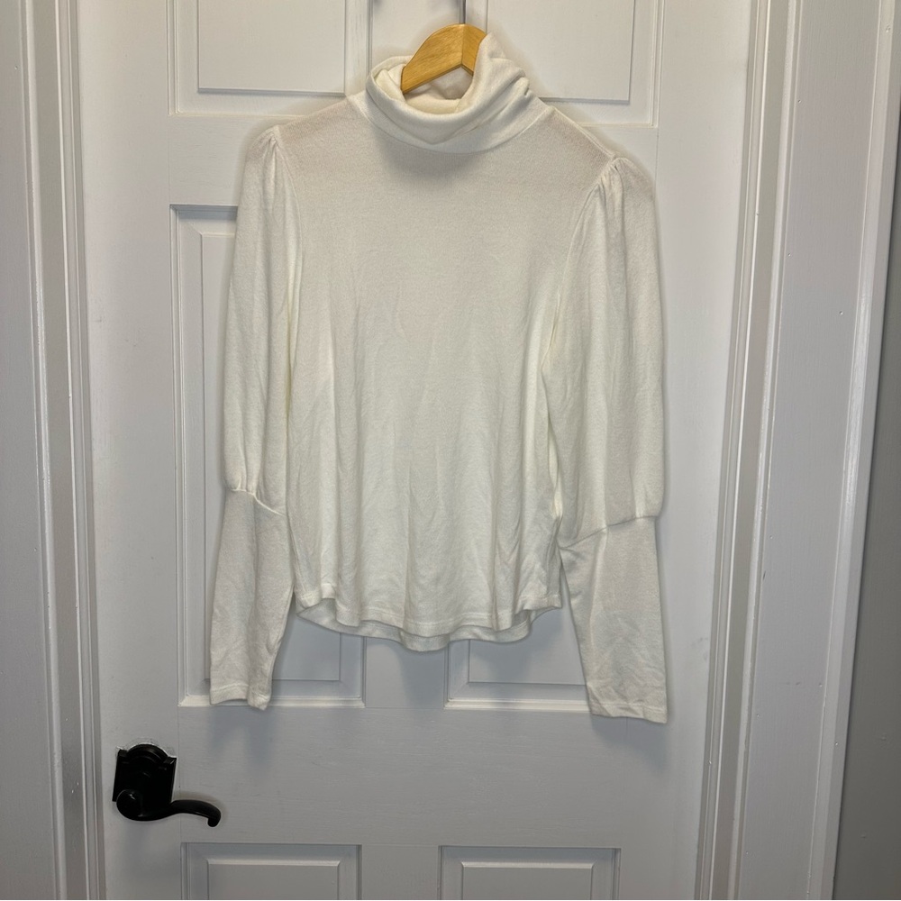 Anthropologie Light Weight Cream Cowl Neck Sweater
